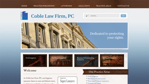 Coble Law Firm website